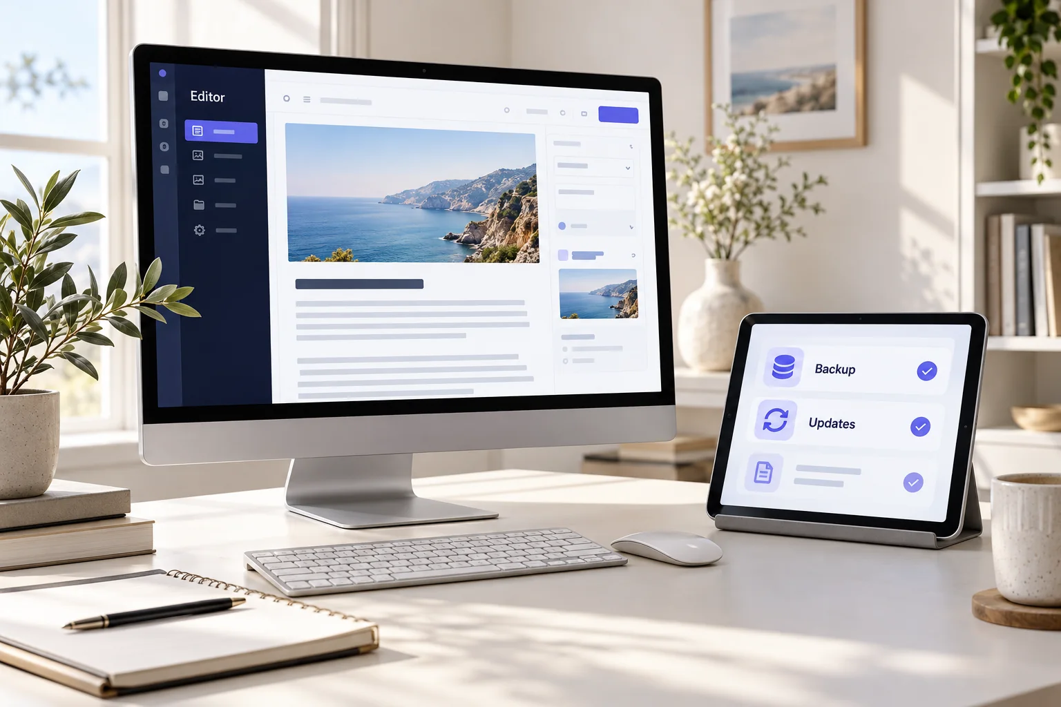 Realistisches Gestaltungsbeispiel für · WordPress Care